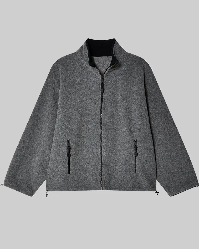 Get the Star Style Hailey Bieber Grey Fleece Jacket for Everyday Fashion