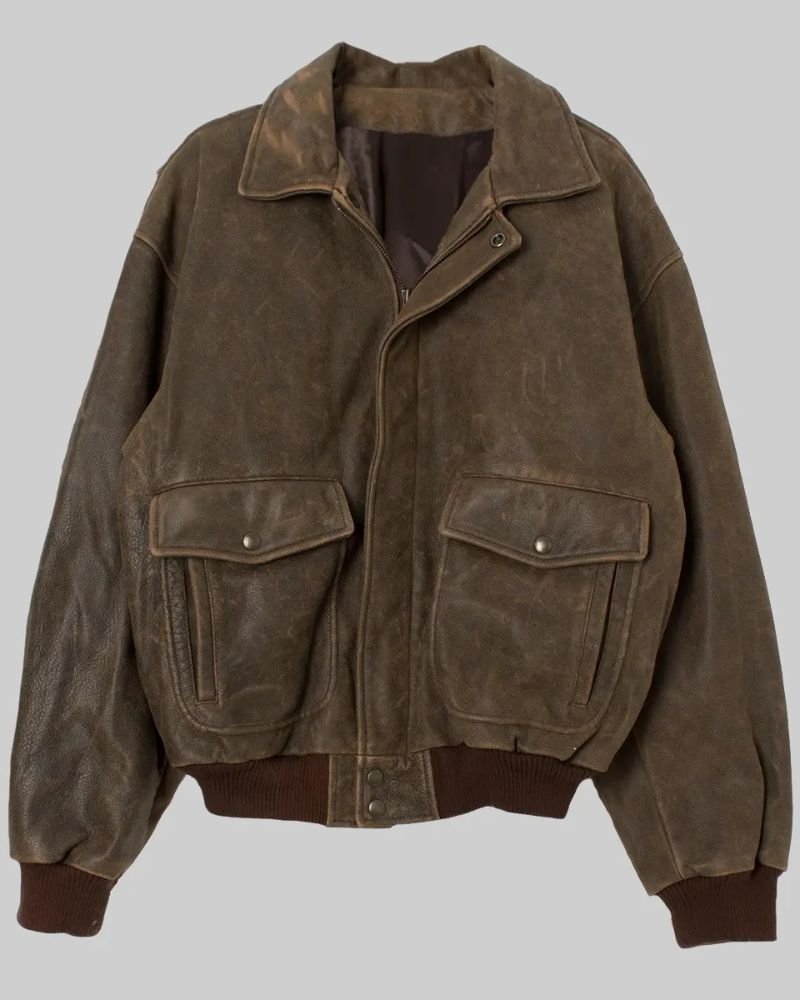 Trend Alert Hailey Bieber Leather Bomber Jacket for Chic Outerwear