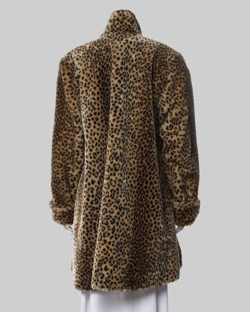 Hailey Bieber Signature Leopard Pattern Fur Coat for Luxe Looks