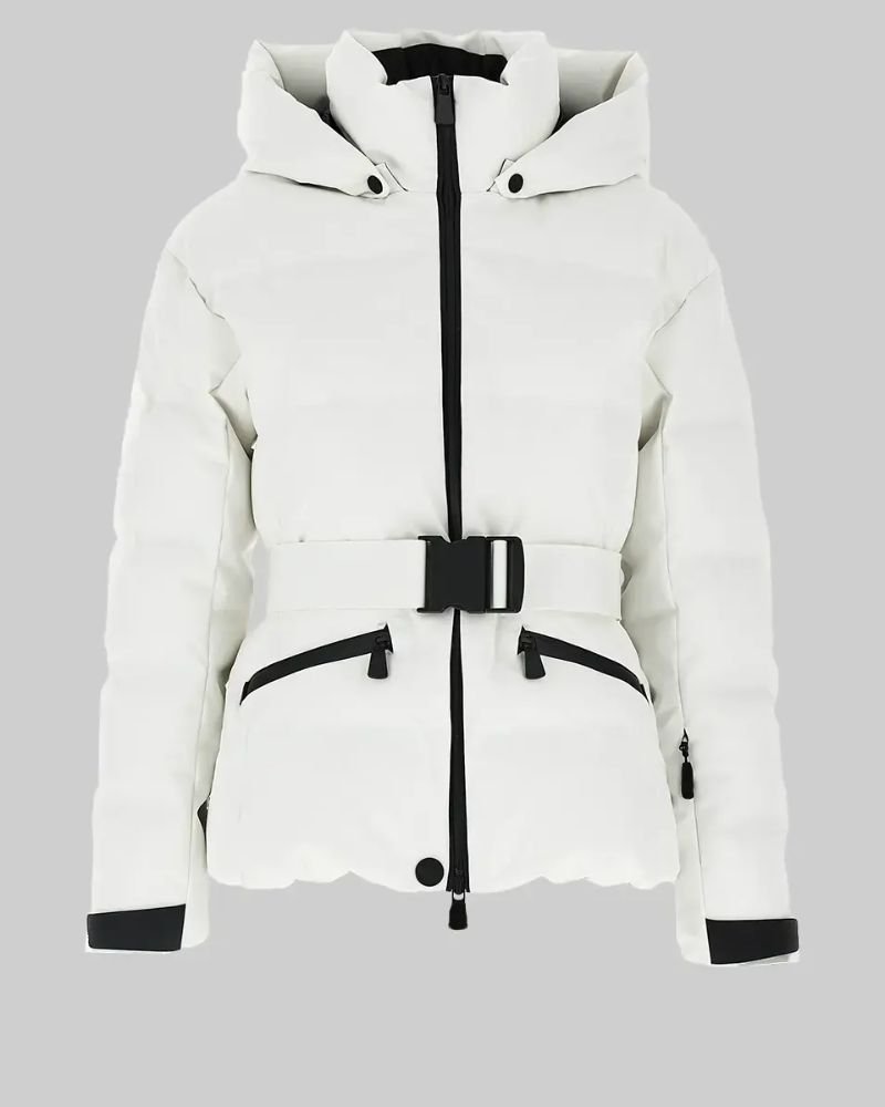 Hailey Bieber White Ski Jacket  Trendy Cold Weather Fashion