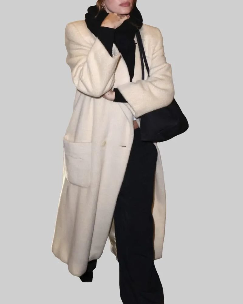 Hailey Bieber Signature Wool Coat  Sophisticated Street Style