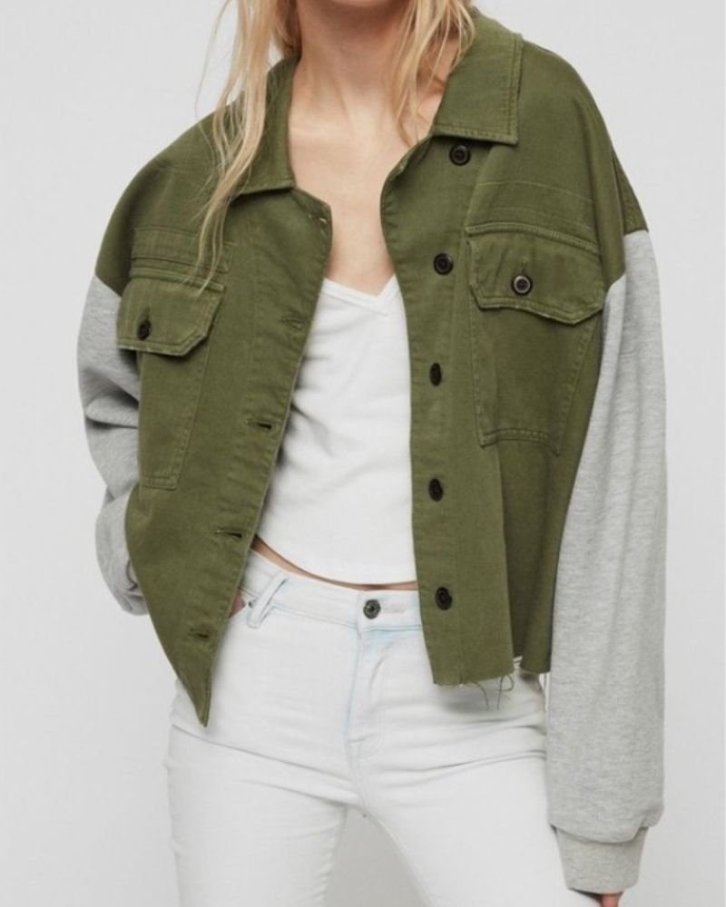 Station Jaina Lee Ortiz Green Jacket  Perfect Choice for Casual Chic Outfits