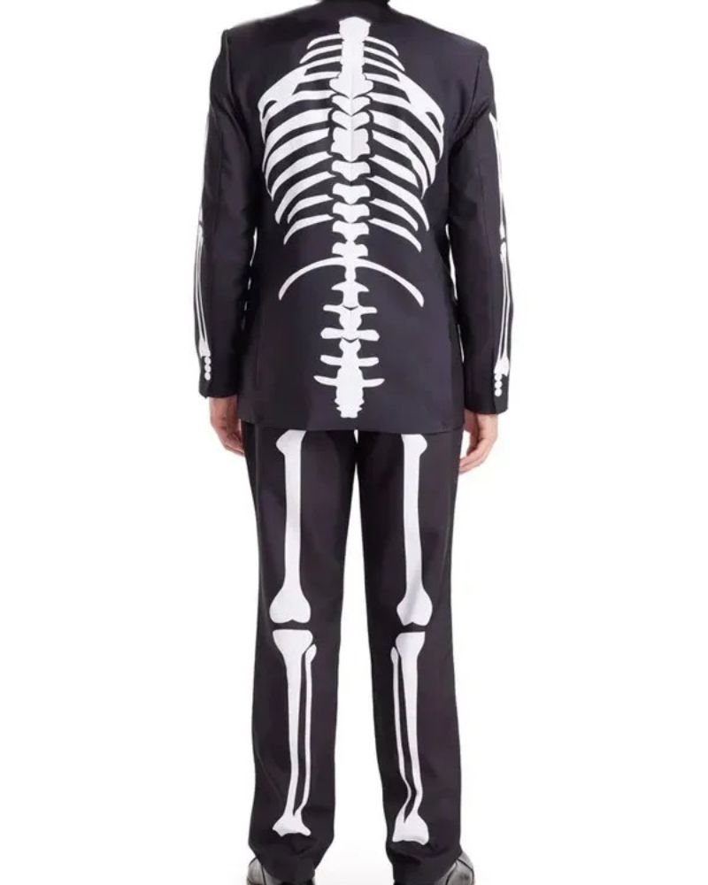 Men’s Skeleton Halloween Suit  Creepy Yet Classy Costume Look