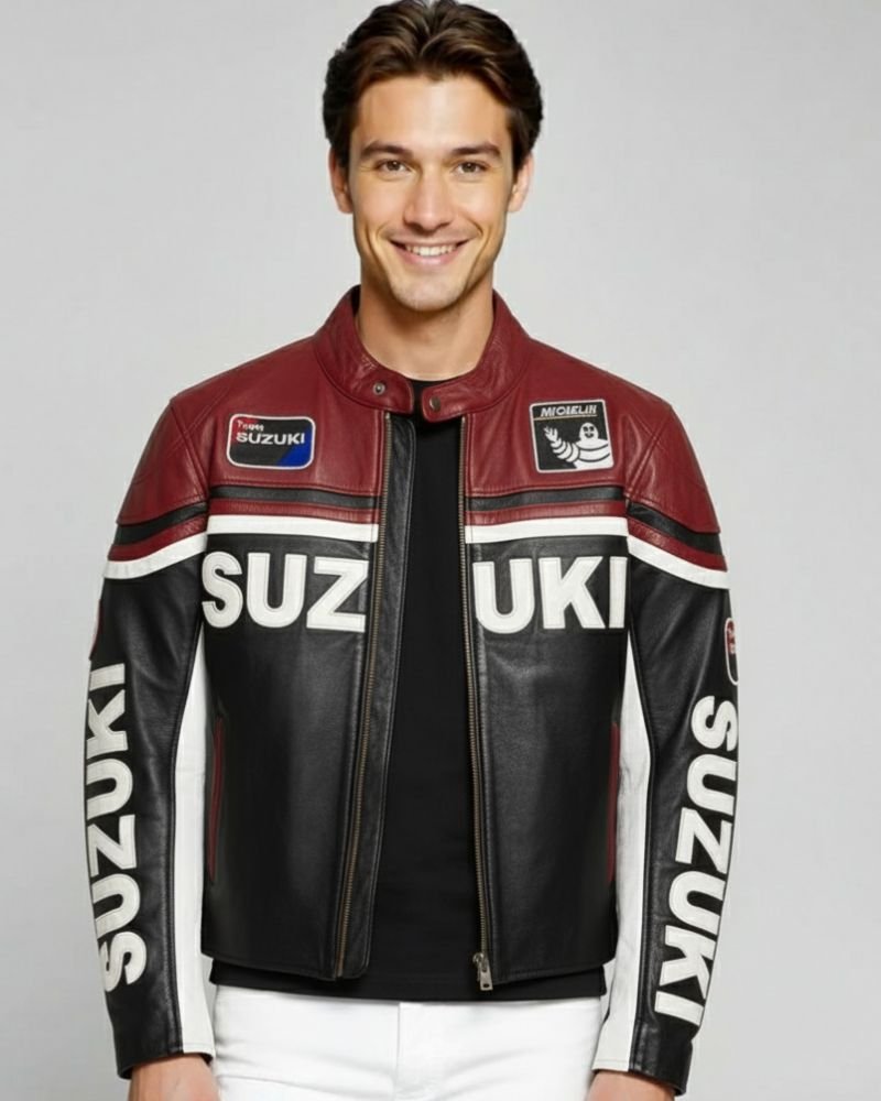 Suzuki Racing Leather Motorcycle Jacket