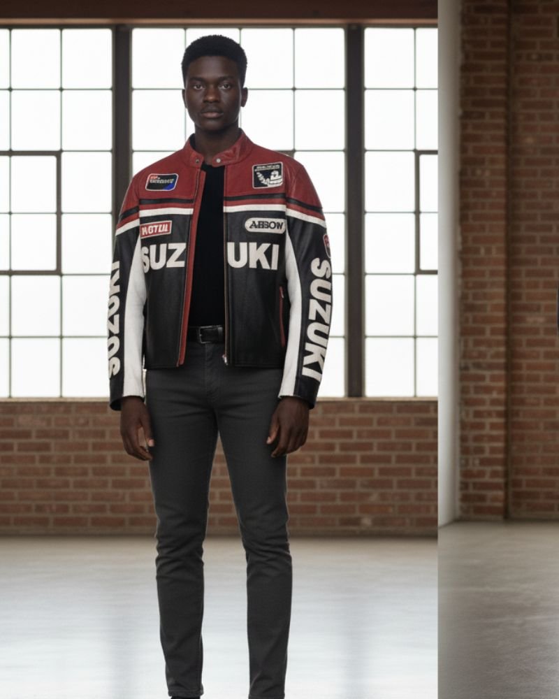 Suzuki Racing Leather Motorcycle Jacket