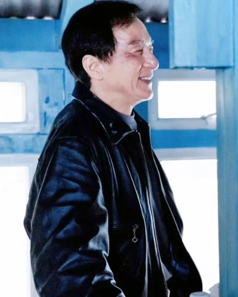 Jackie Chan The Shadow’s Edge Black Leather Jacket  Iconic Movie Style