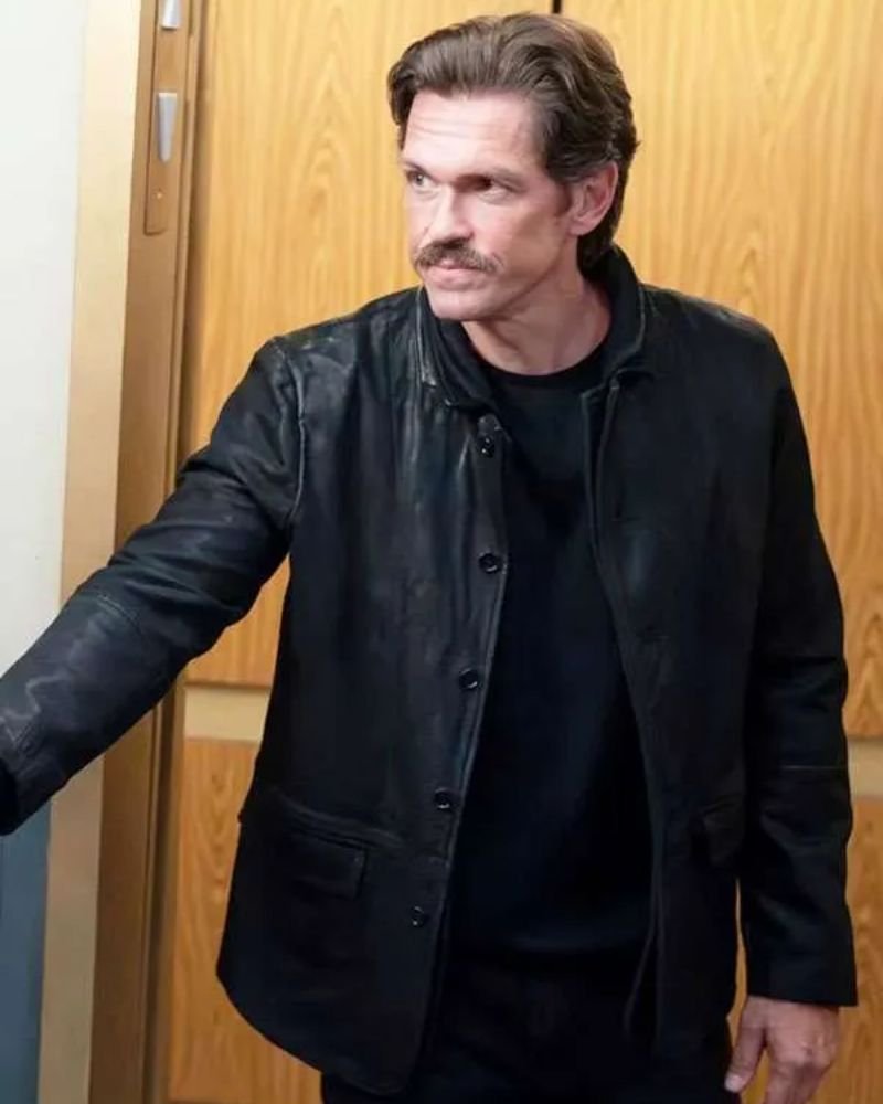 Steve Howey High Potential Black Leather Jacket  Bold & Modern Appeal