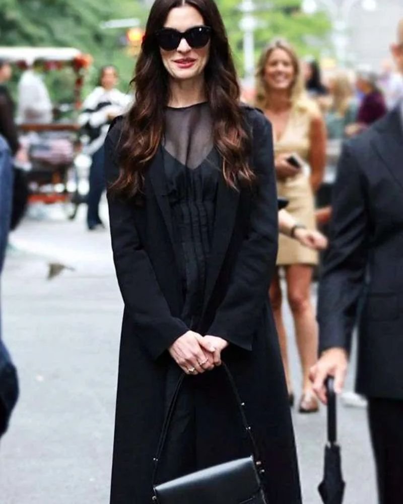 Andy Sachs The Devil Wears Prada 2 Black Wool Coat  Inspired Celebrity Fashion
