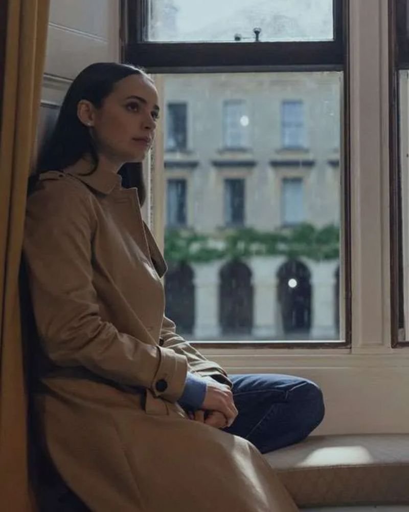 My Oxford Year Sofia Carson Beige Coat  Classic Women’s Trench Style