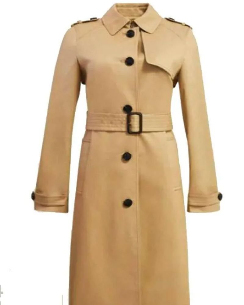 Sofia Carson My Oxford Year Beige Trench Coat | Elegant Movie-Inspired Women’s Fashion
