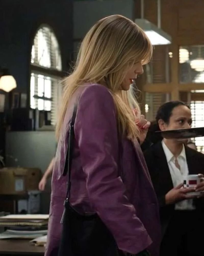 High Potential TV Series Morgan Gillory Blazer  Stylish Purple Leather Wear