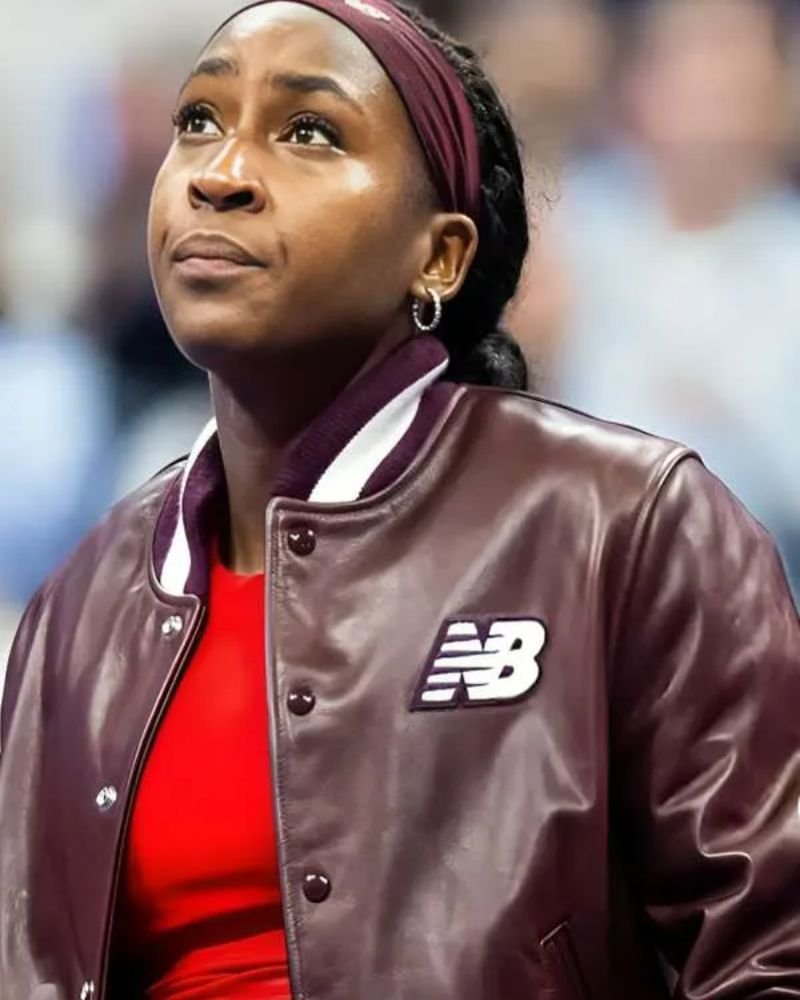 Coco Gauff Inspired Varsity Jacket  Fashionable Leather Design 2025