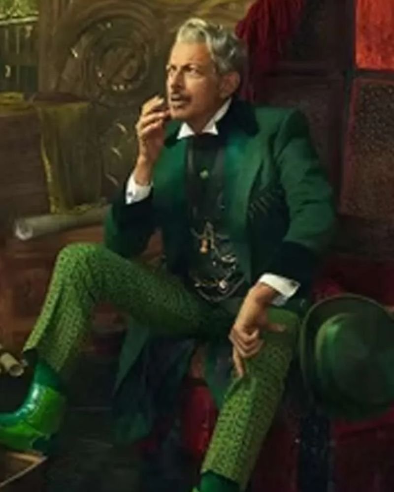 Shop Jeff Goldblum Wicked 2024 Green Coat  Inspired Movie Fashion