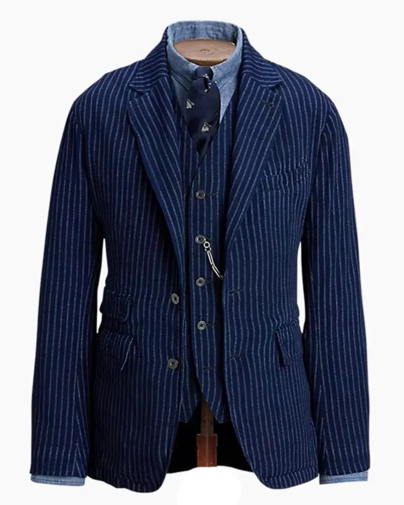 Tulsa King 2025 Jeremiah Dunmire Pinstriped Blazer  Premium Formal Wear