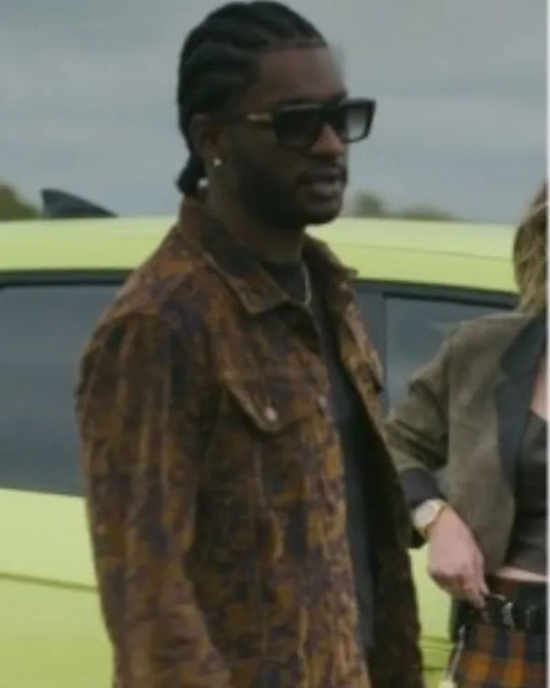 Tulsa King Jay Will Velour Print Jacket  Trendy Casual Celebrity Look