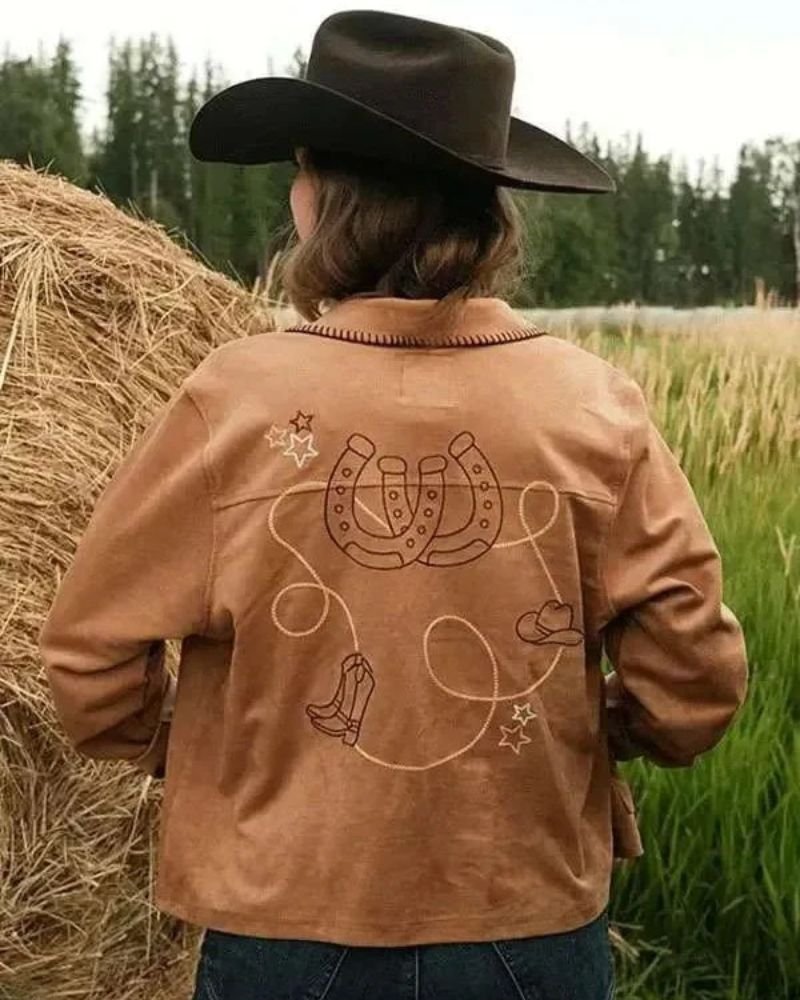 Buy Courtney Steeves Brown Leather Suede Jacket  Effortless Elegance