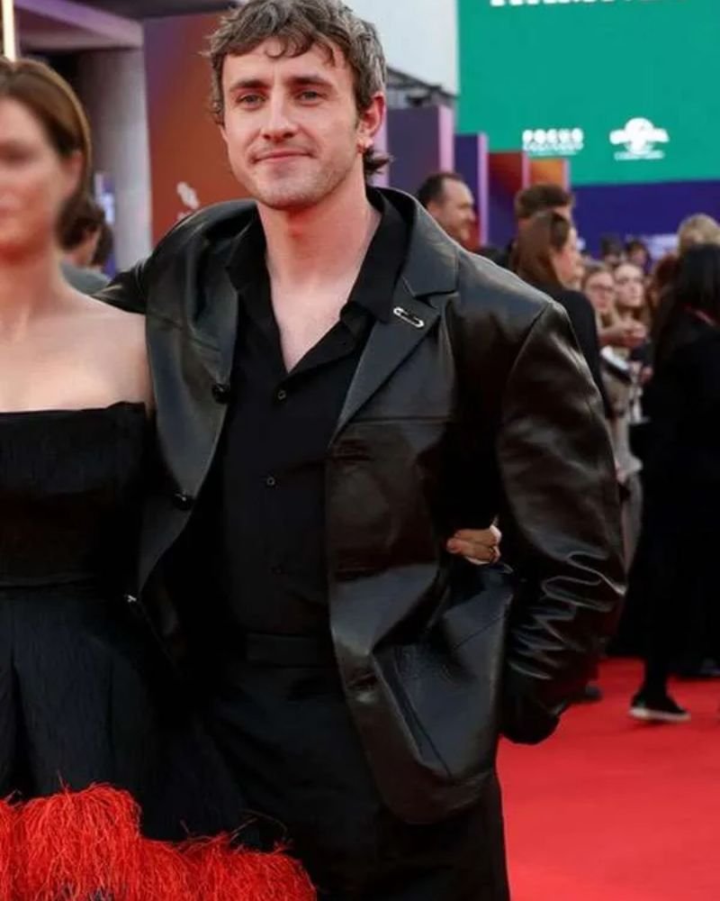 Paul Mescal Hamnet Black Leather Jacket
