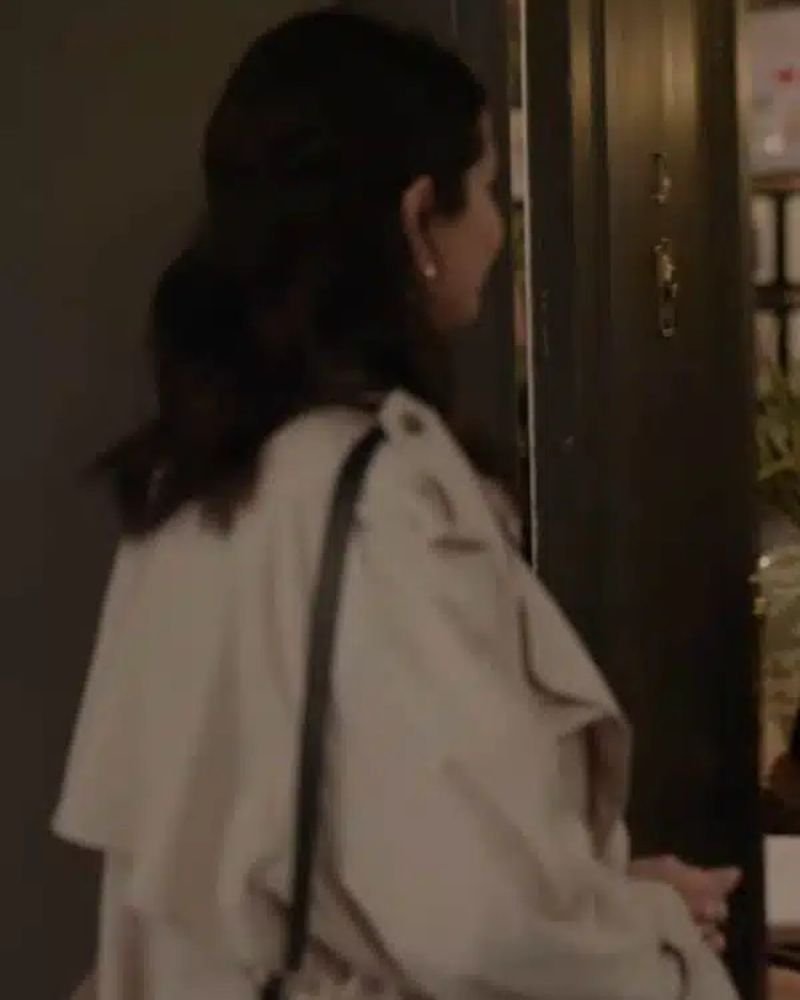 Selena Gomez Mabel White Trench Coat  Sleek Celebrity-Inspired Outerwear