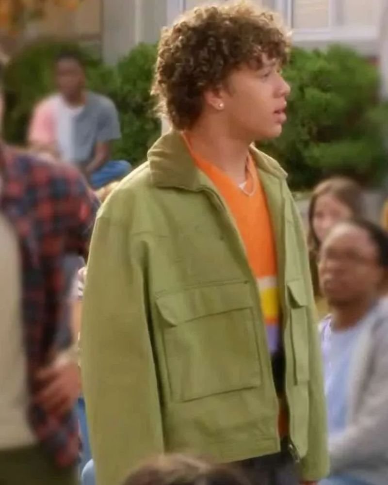 Nathaniel Buescher Electric Bloom Green Jacket  Vibrant Celebrity-Inspired Look
