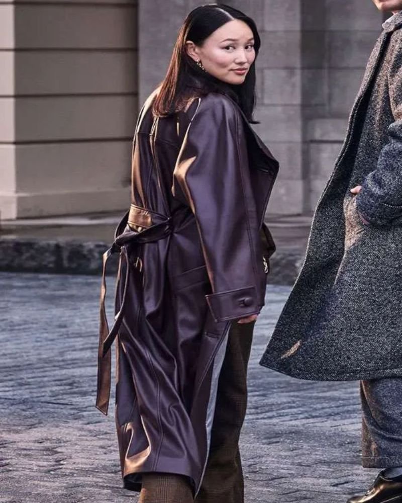 Sophie Baek Coat from Bridgerton  Luxurious Leather Trench for Women