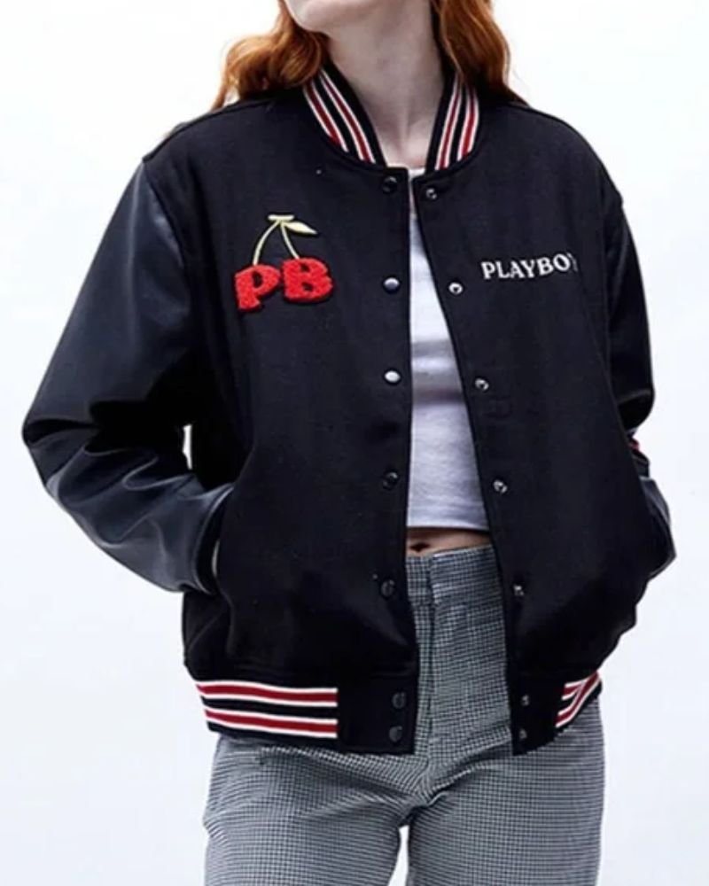 Playboy Love Club Black Letterman Jacket  Iconic Street Style