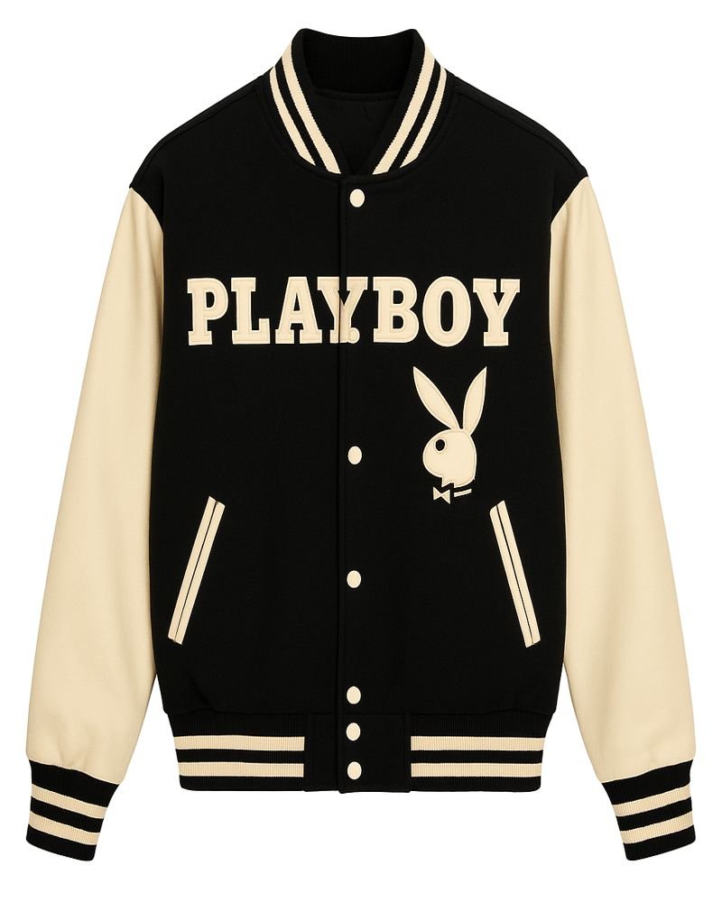 Premium Blue Two-Tone Varsity Jacket  Timeless Street Look