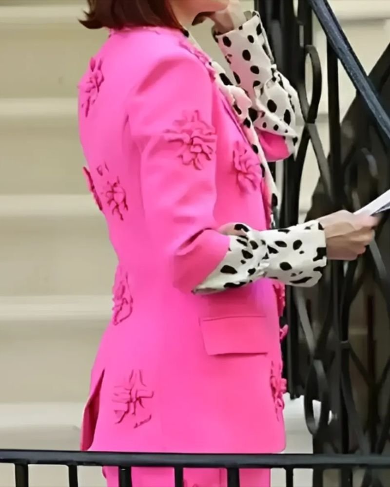 Elsbeth  Carrie Preston Floral Applique Blazer