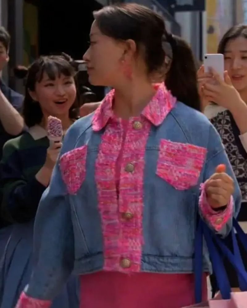 XO Kitty Gia Kim Inspired Blue Denim Jacket for Women