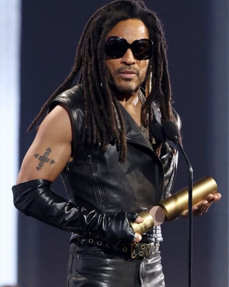 Lenny Kravitz 2024 PCAs Black Leather Vest