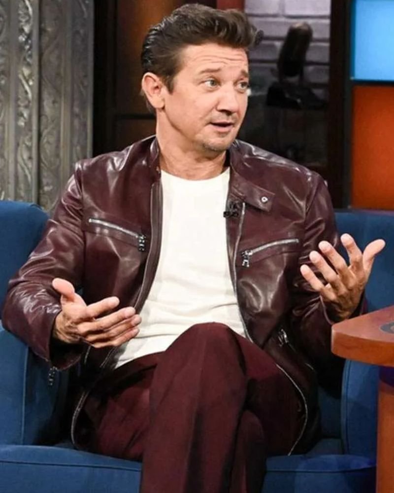 Jeremy Renner The Late Show With Stephen Colbert Leather Jacket