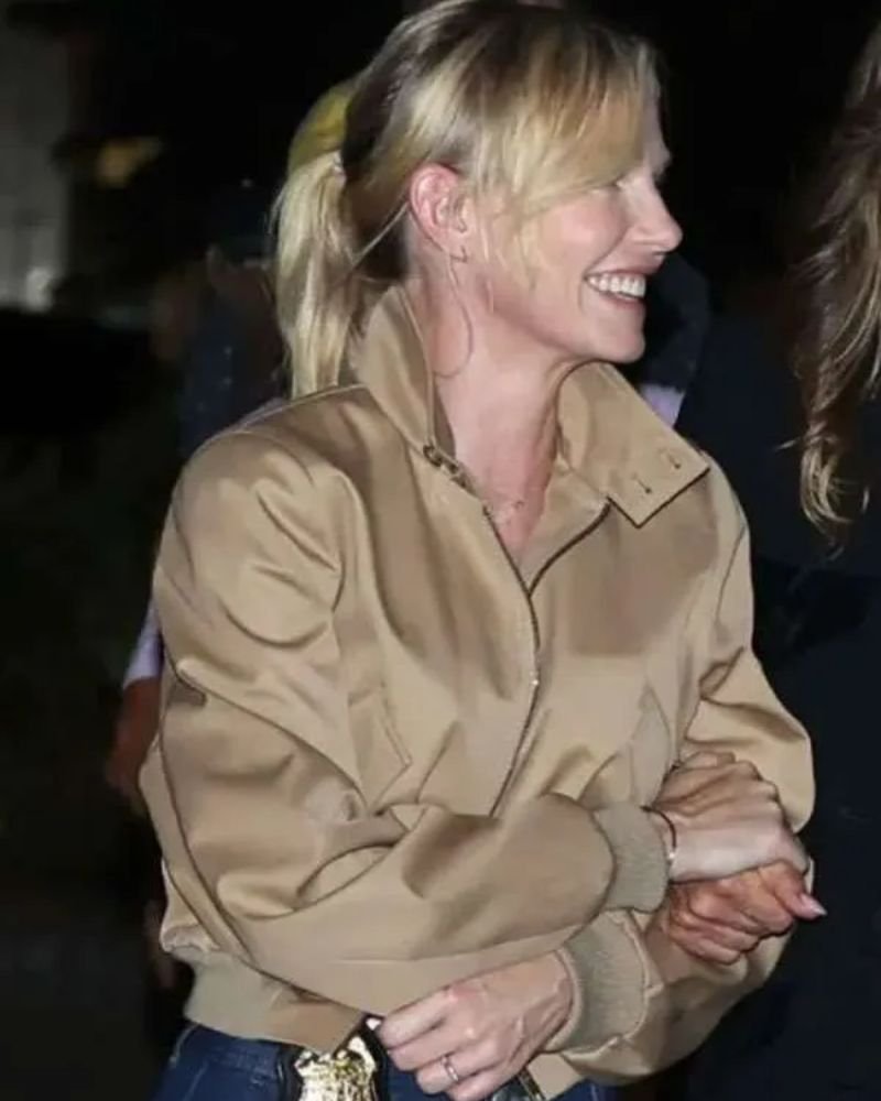 Kelli Giddish Law and Order SVU Beige Bomber Jacket  Chic TV-Inspired Style