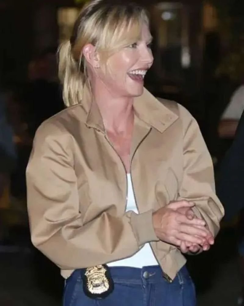 Kelli Giddish Law and Order SVU Beige Bomber Jacket
