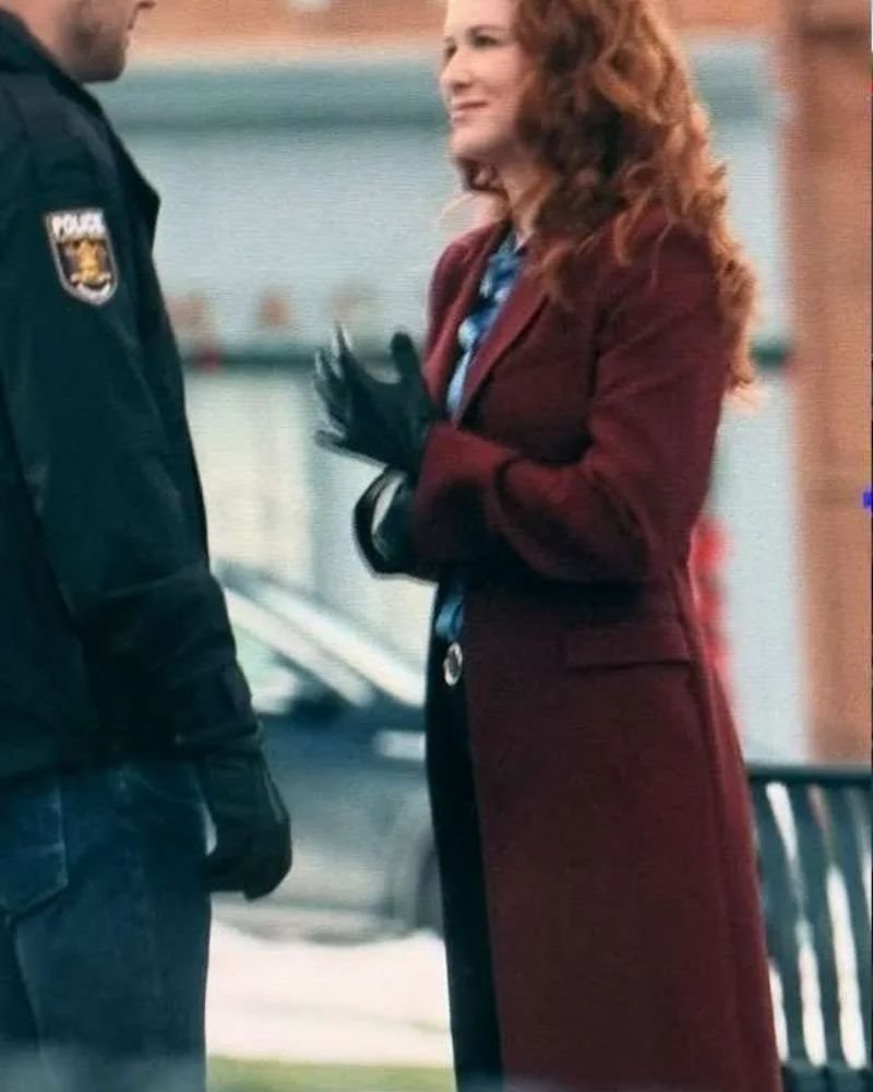 Get the Iconic Look with Sarah Drew Maroon Trench Coat from Only Murders in the Building