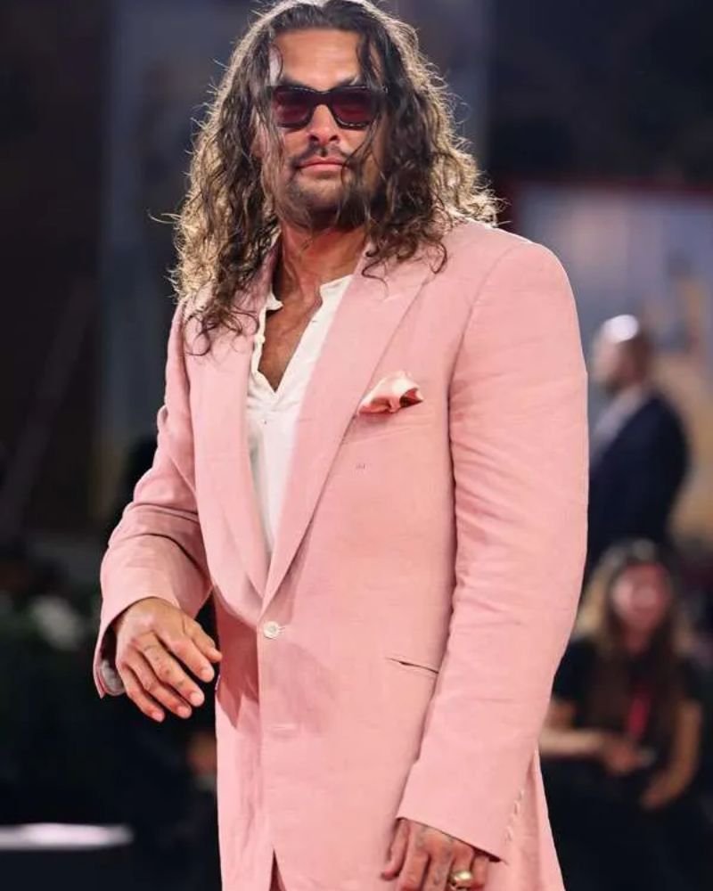 Men’s Pink Suit Inspired by Jason Momoa in In the Hand of Dante