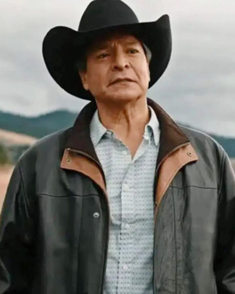 Shop Thomas Rainwater Black Leather Jacket  Yellowstone Collection