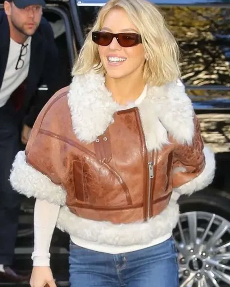 Authentic NYC Shearling Leather Jacket Worn by Sydney Sweeney