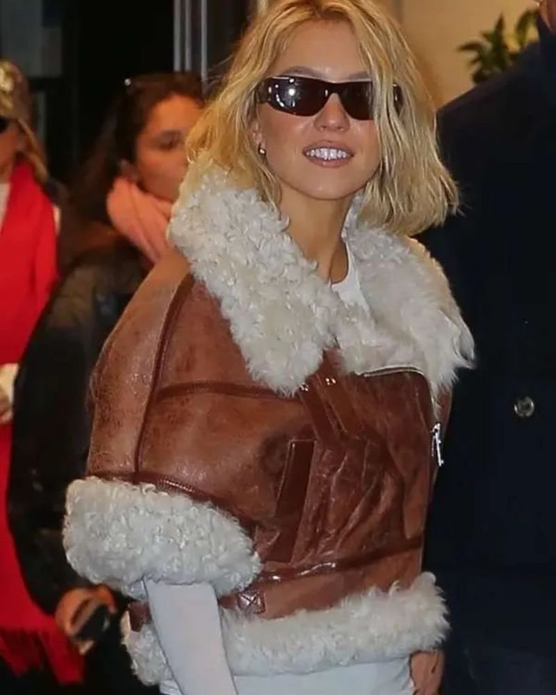Stylish NYC Shearling Jacket  Get Sydney Sweeney’s Iconic Look