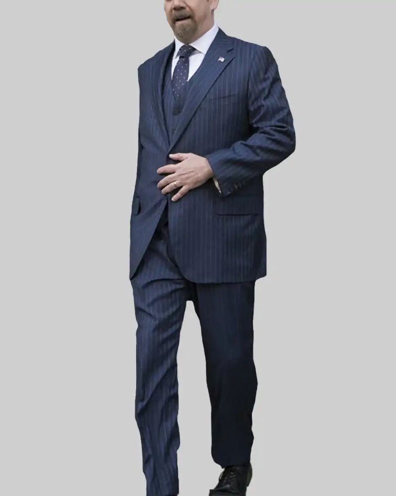 Men’s Blue Stripes Executive Suit  Chuck Rhoades Billions Look