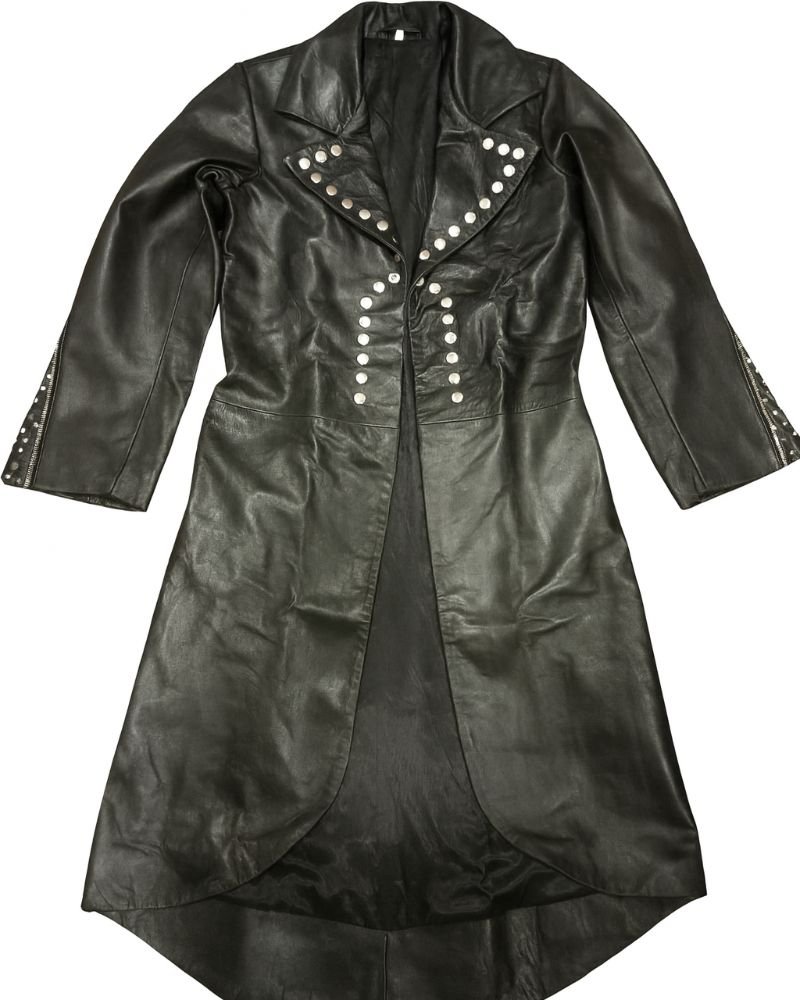 Shania Twain Black Long Leather Trench Coat 