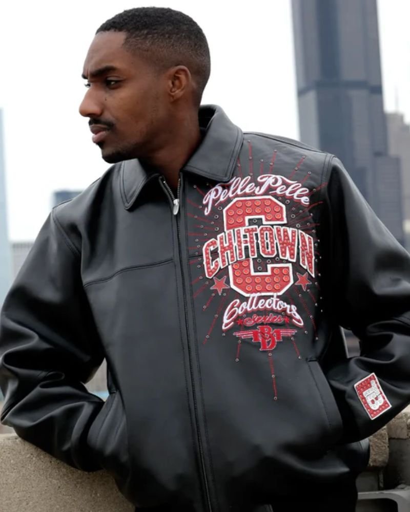 Men’s Chi-Town Leather Jacket  Exclusive Pelle-Pelle X TB Edition
