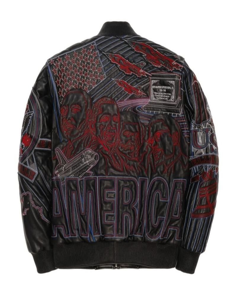 America Quilted Pelle Pelle Black Leather Jacket