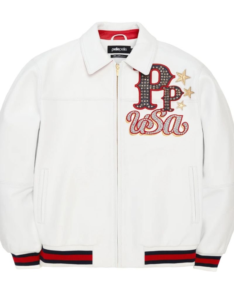 Original Stars & Stripes Pelle Pelle Leather Jacket White Fashion Icon