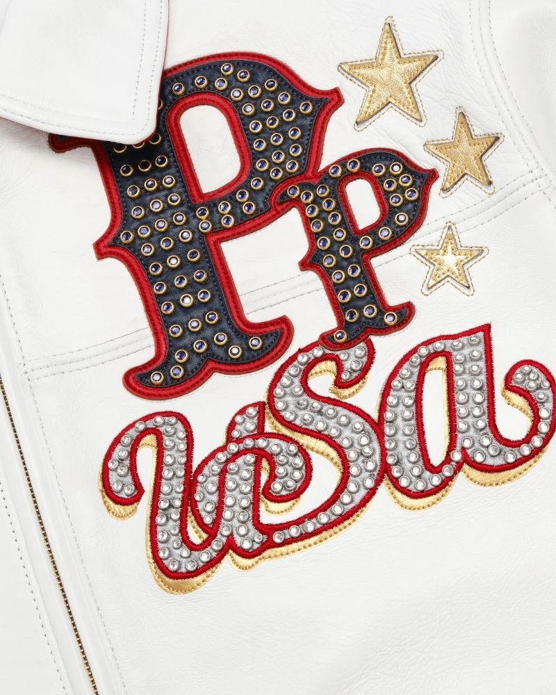Shop White Stars & Stripes Pelle Pelle Jacket Stylish Streetwear Look