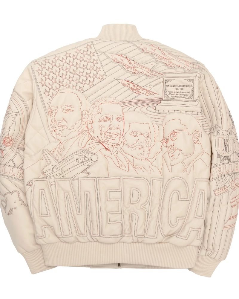 Stylish America Quilted Ivory Pelle Pelle Jacket  Perfect for Any Occasion