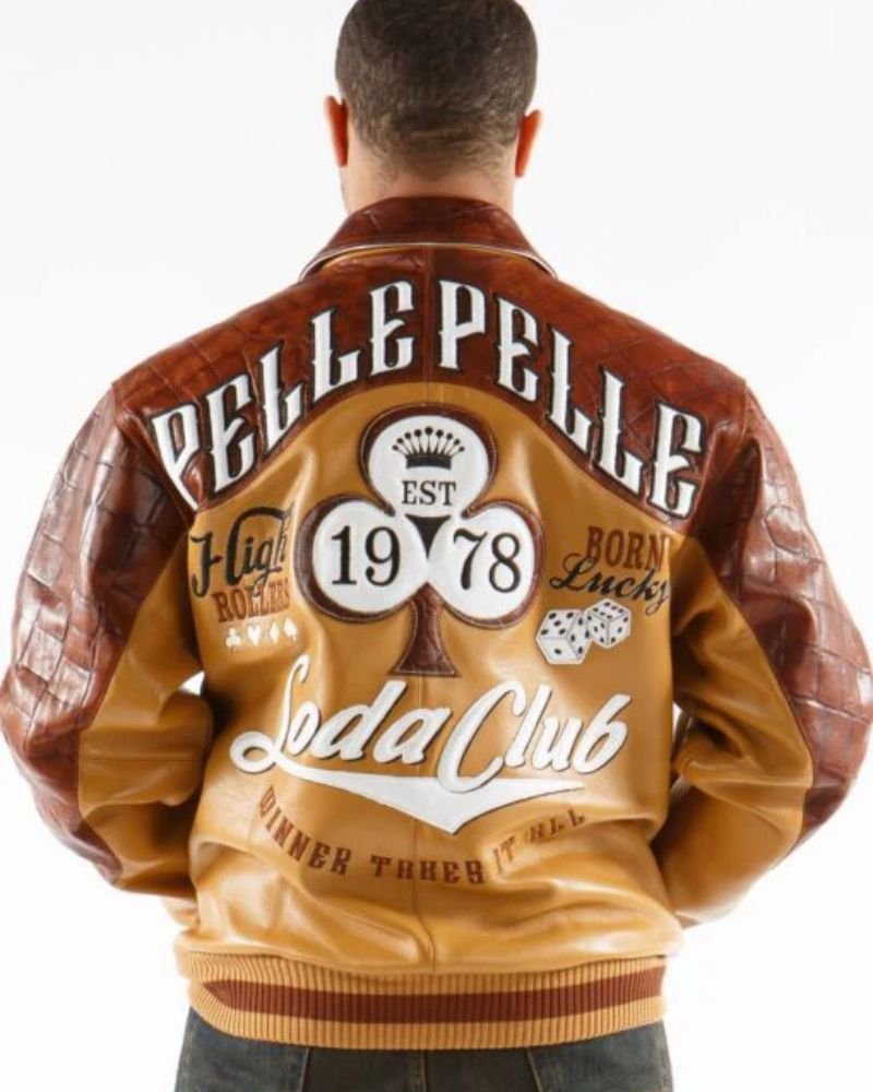 Pelle Pelle New Soda Club Tim Tan varsity Jacket