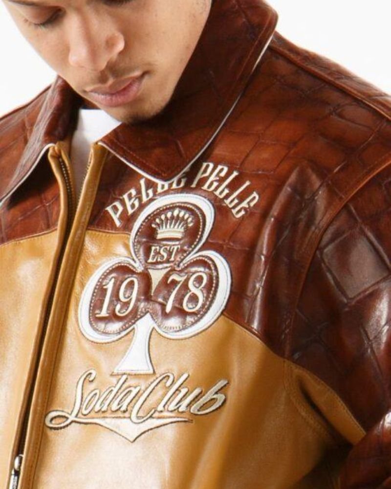 Pelle Pelle New Soda Club Tim Tan varsity Jacket