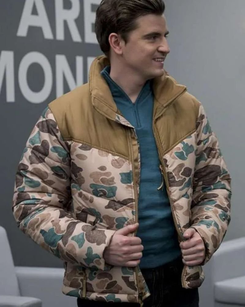 Ted Lasso TV Series Jacket  Colin Hughes Camo Puffer Outerwear