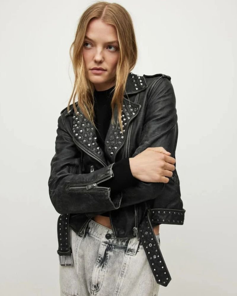 Distressed Black Leather Jacket