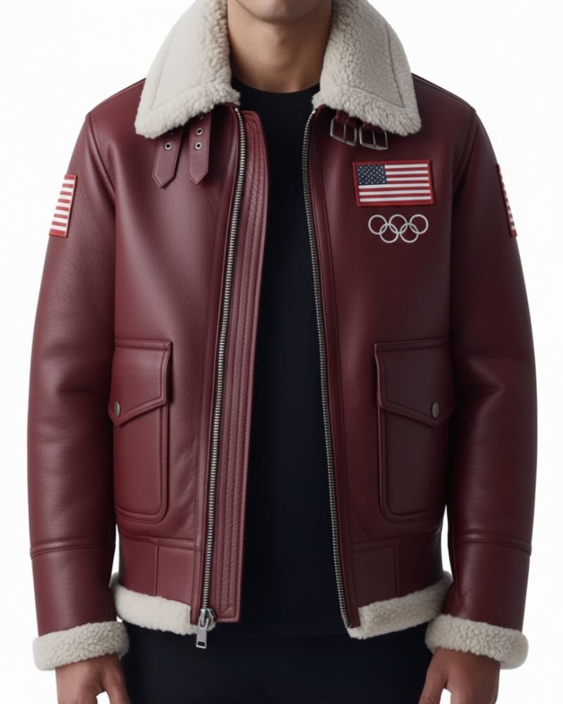 Olympics 2026 Team USA Shearling Jacket