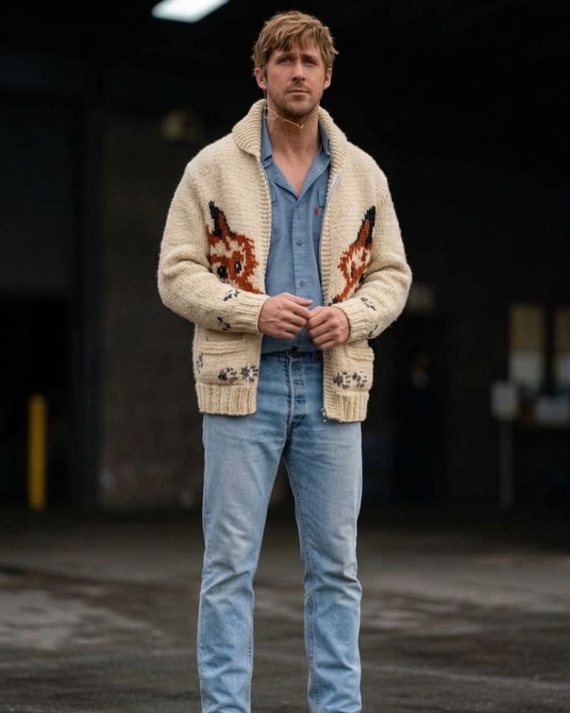 Wolf Cardigan Ryan Gosling Jacket